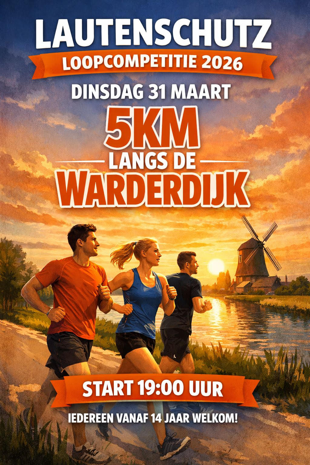Lautenschutz Loopcompetitie 2026 – 5 km langs de Warderdijk