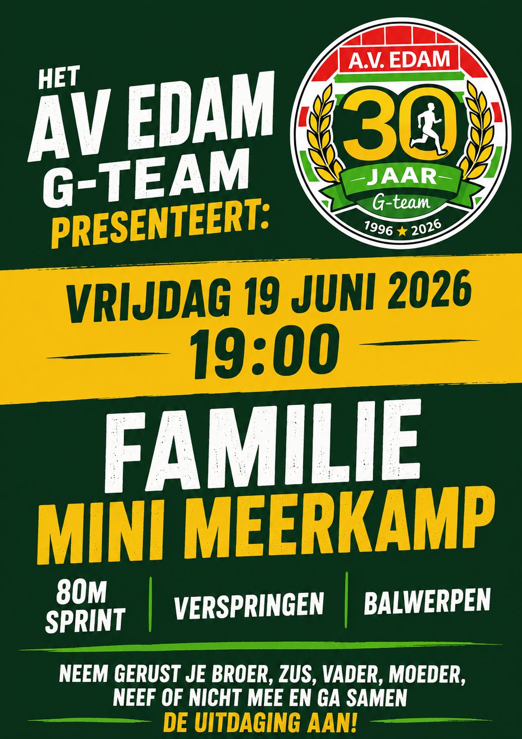 Eerste Familie Mini-Meerkamp AV Edam G-team groot succes